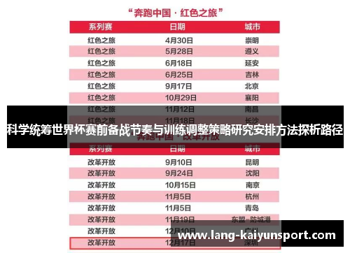 科学统筹世界杯赛前备战节奏与训练调整策略研究安排方法探析路径